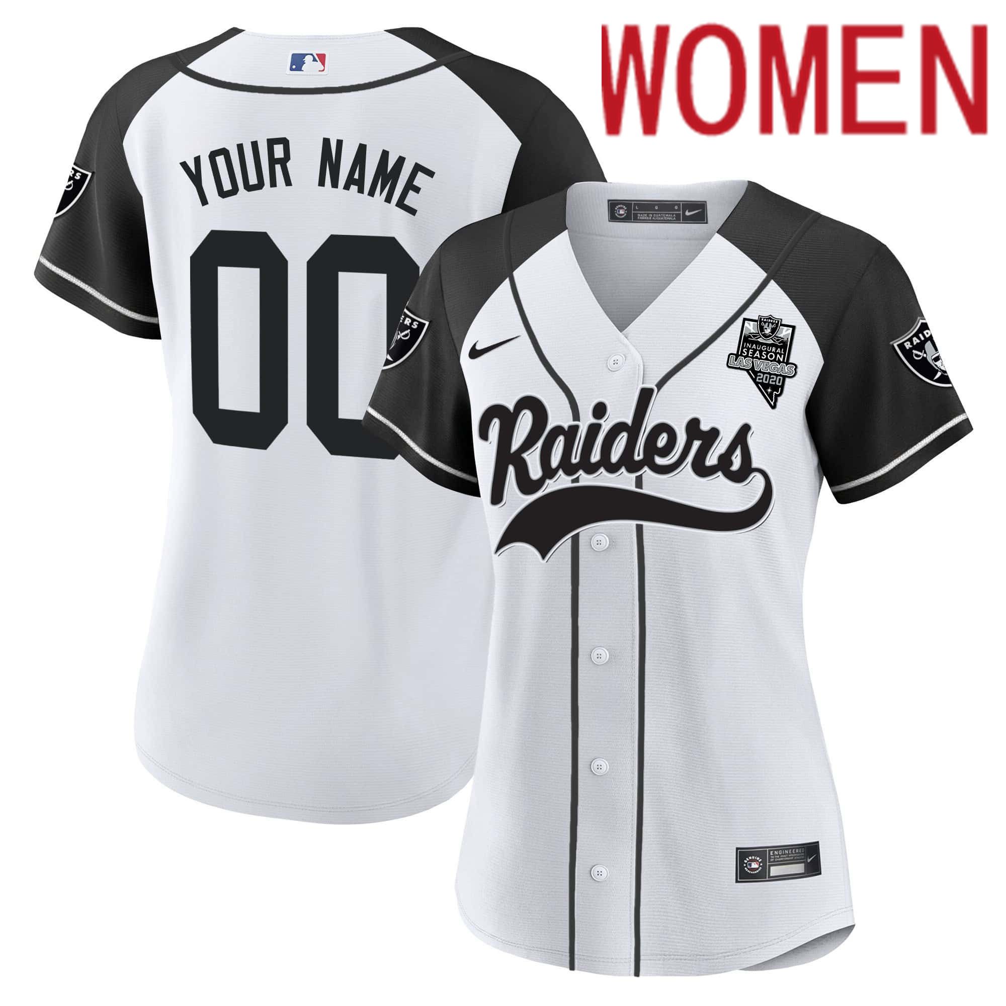 Women Oakland Raiders White 2024 Nike Vapor Baseball Custom NFL Jersey style 1